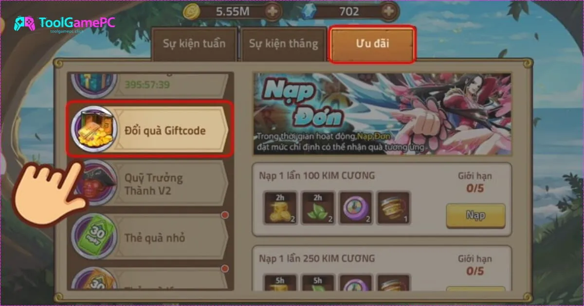 Săn Code Huyền Thoại Hải Tặc