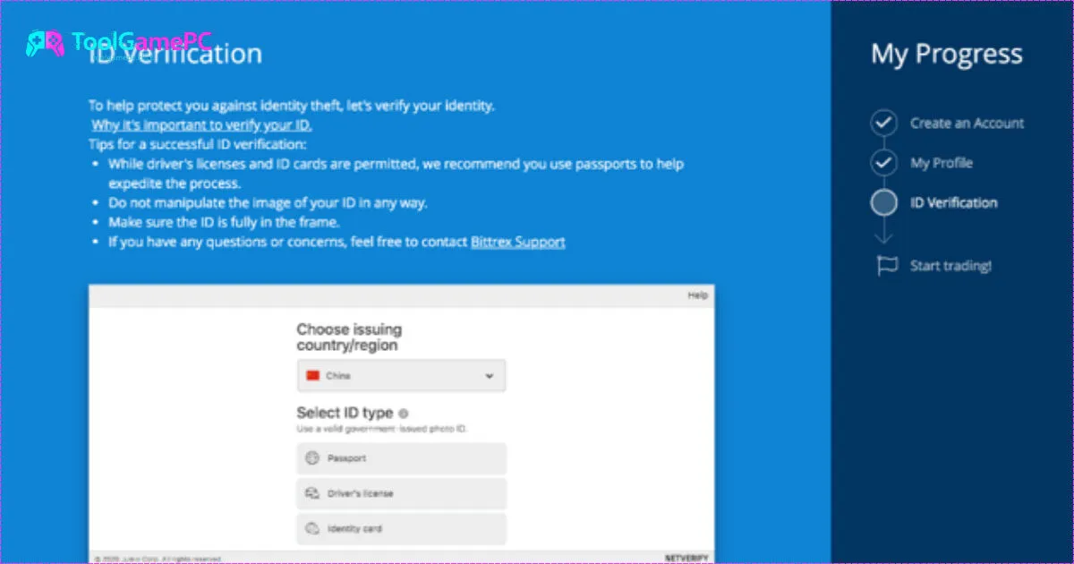 Tại sao cần verify Bittrex