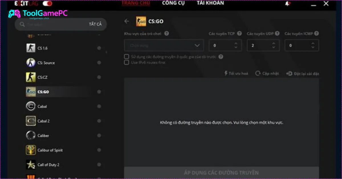 Tính Năng Tối Ưu Hóa Nâng Cao Trong ExitLag